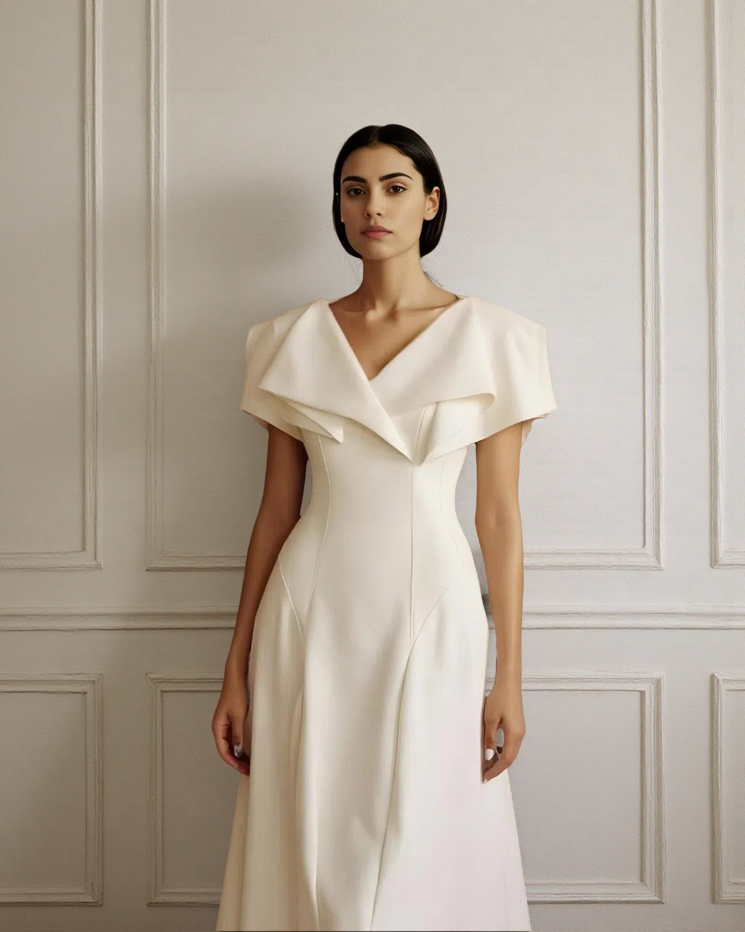 Origami Collar Midi (Ivory)