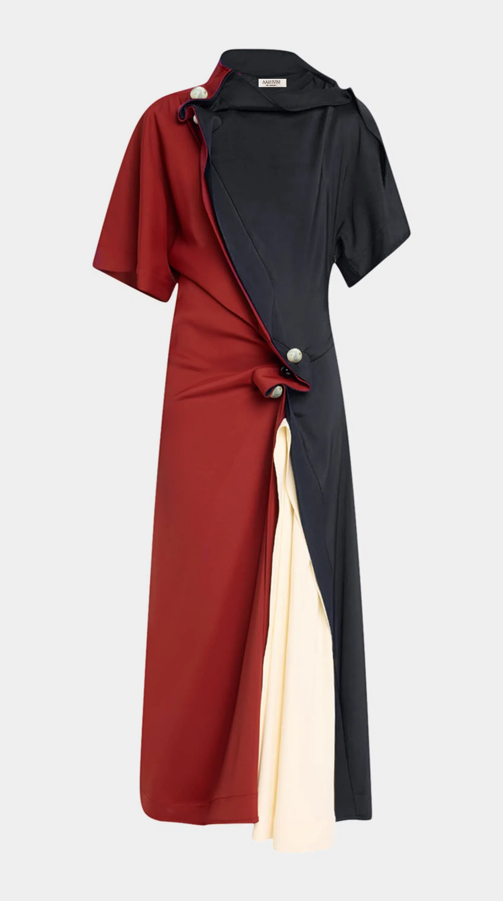Colorblock Draped Midi