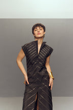 BLACK RIPPLE DRESS