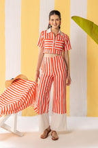 Red & White Striped Co-ord Set
