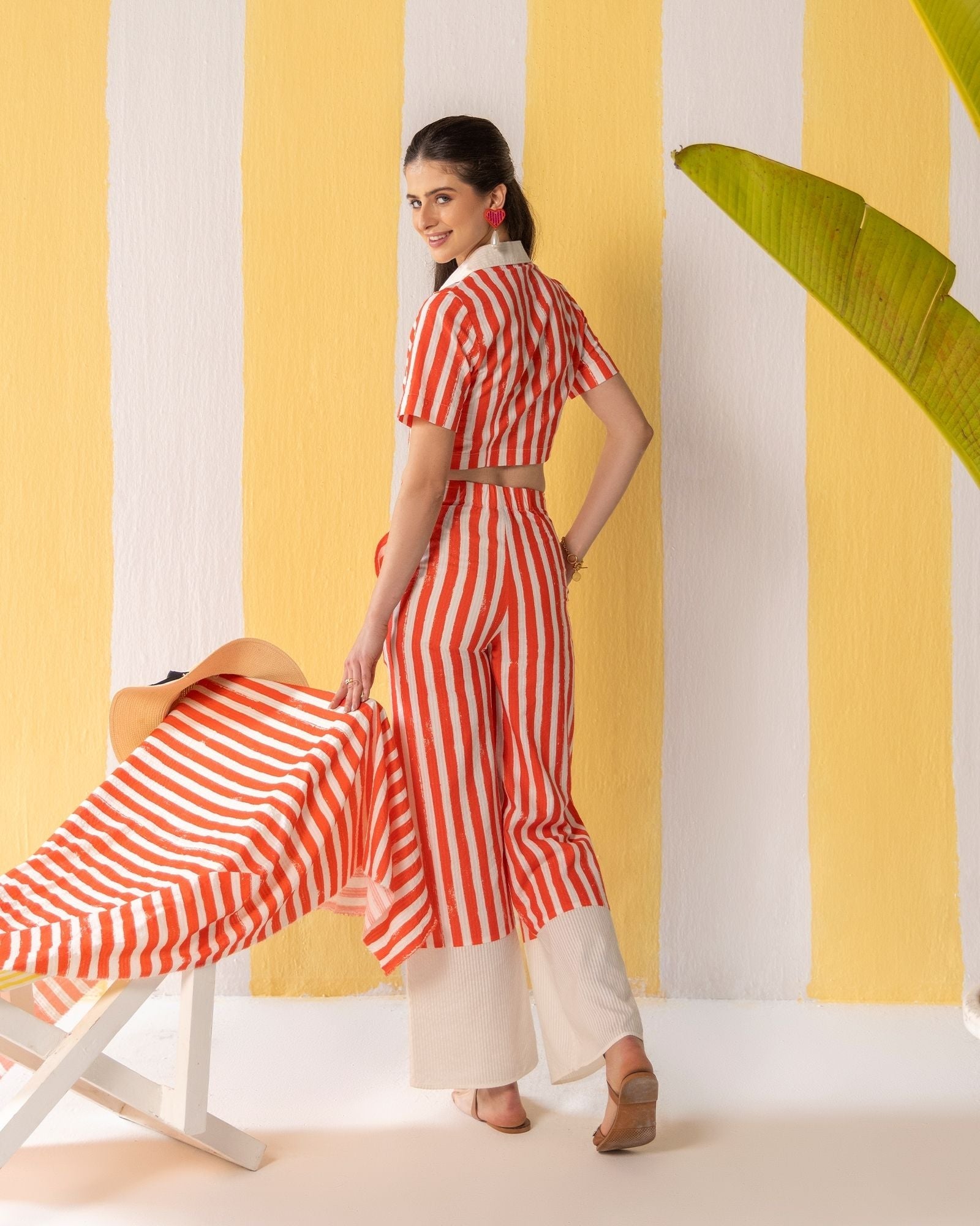 Red & White Striped Co-ord Set