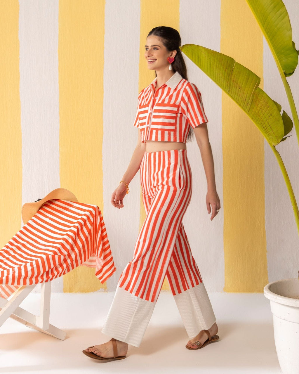Red & White Striped Co-ord Set
