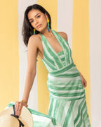 Green Striped Maxi Dress