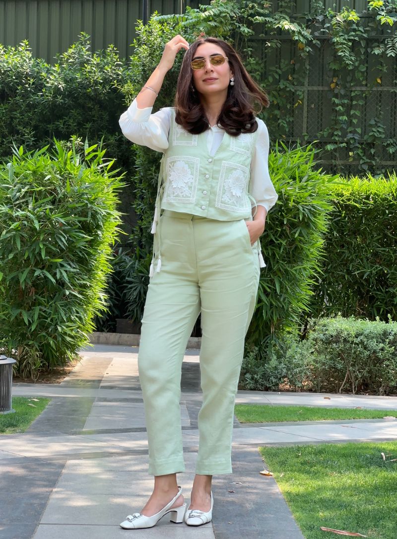 Deepicka Nagpal in Genie Co-ord Set (Matcha)