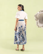 Blue Floral Midi Dress