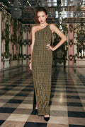 One-Shoulder Textured Gown
