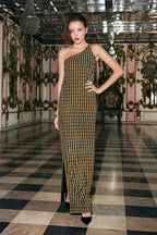 One-Shoulder Textured Gown