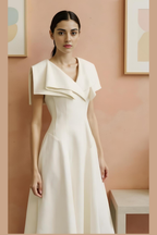 Origami Collar Midi (Ivory)
