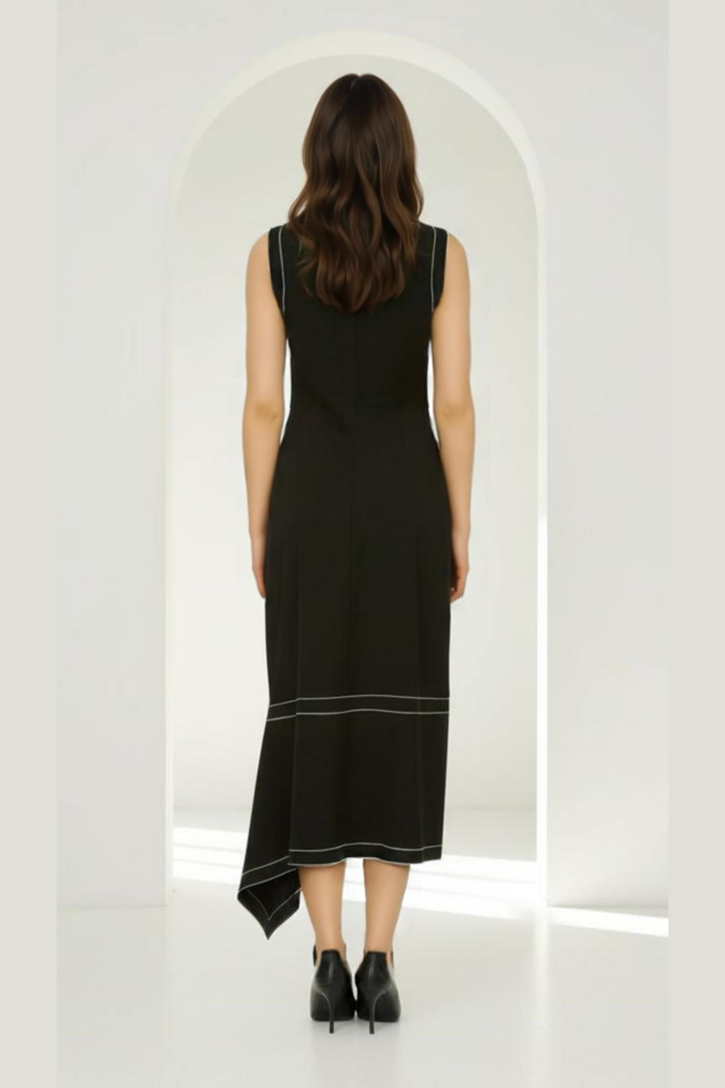 Edge-Stitch Asymmetric Midi