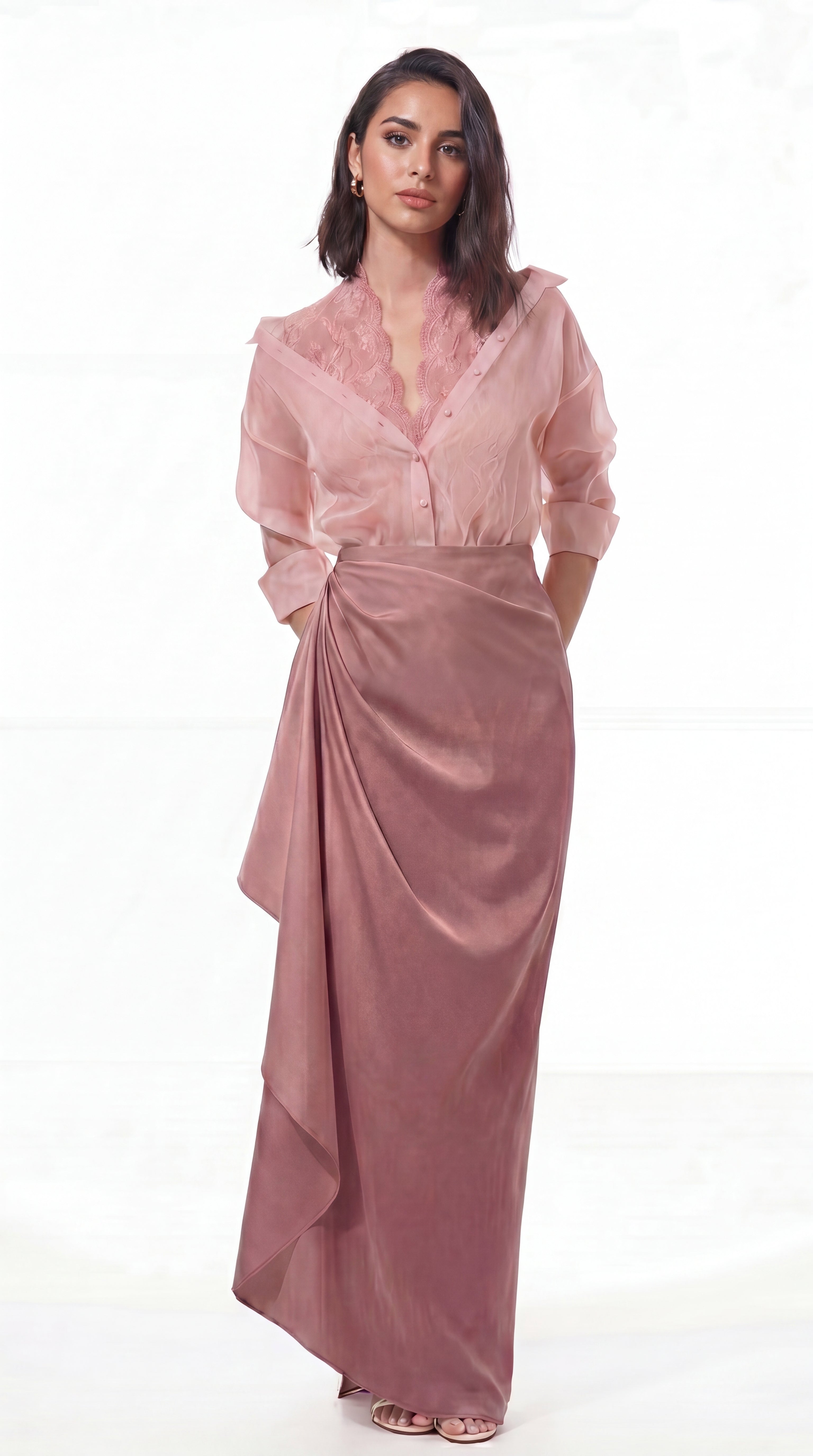 Blush Veil Co-ord Set