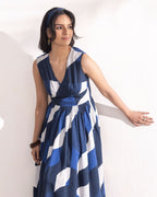 Navy Geo Maxi Dress
