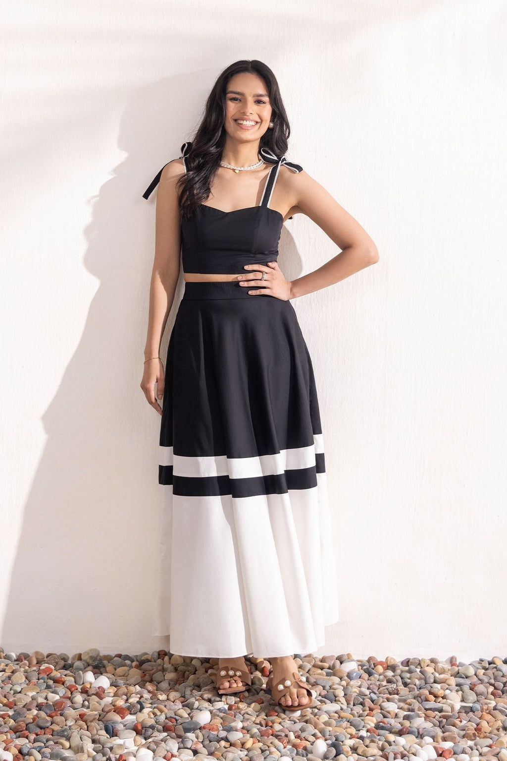 Black & White Skirt Set