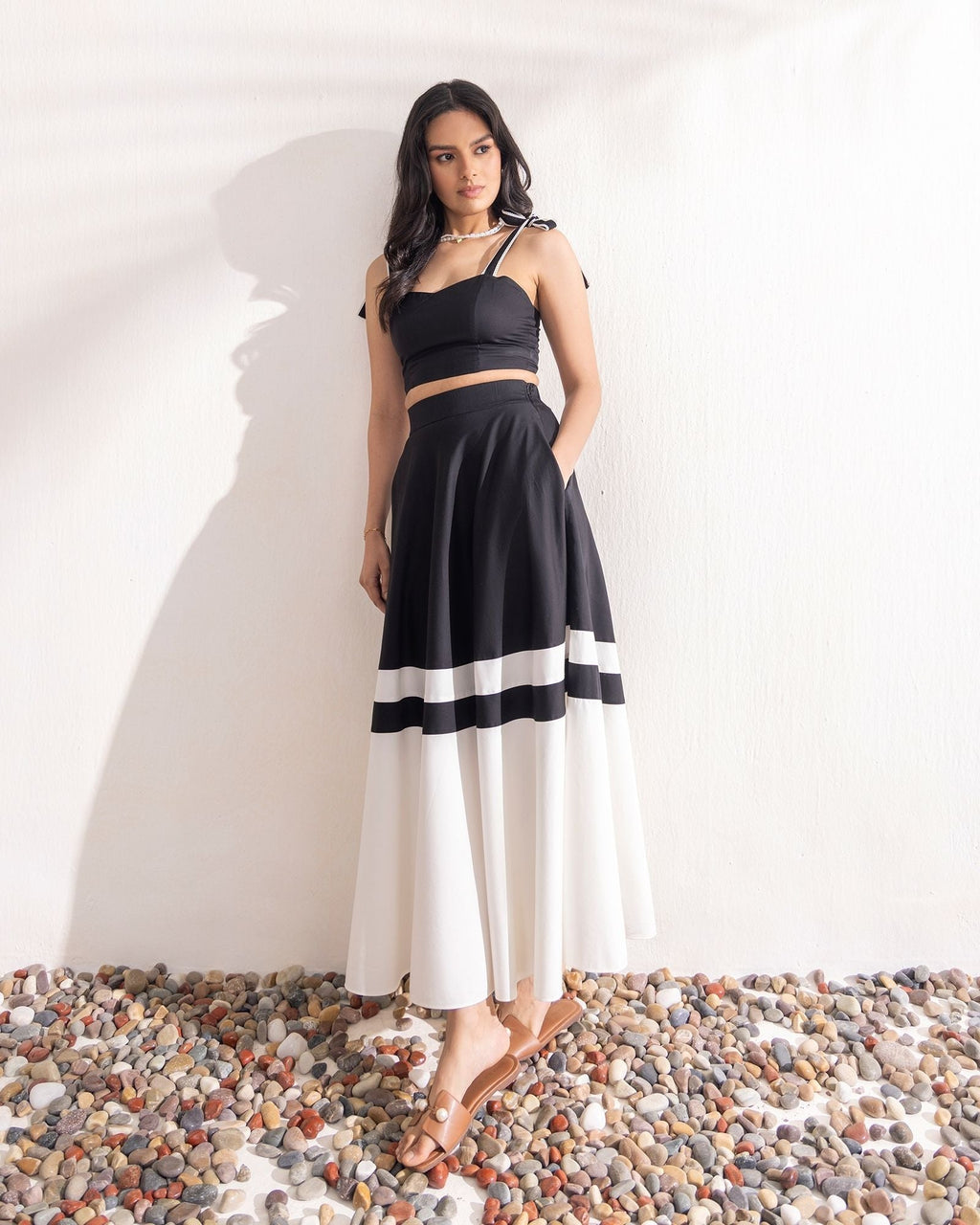 Black & White Skirt Set