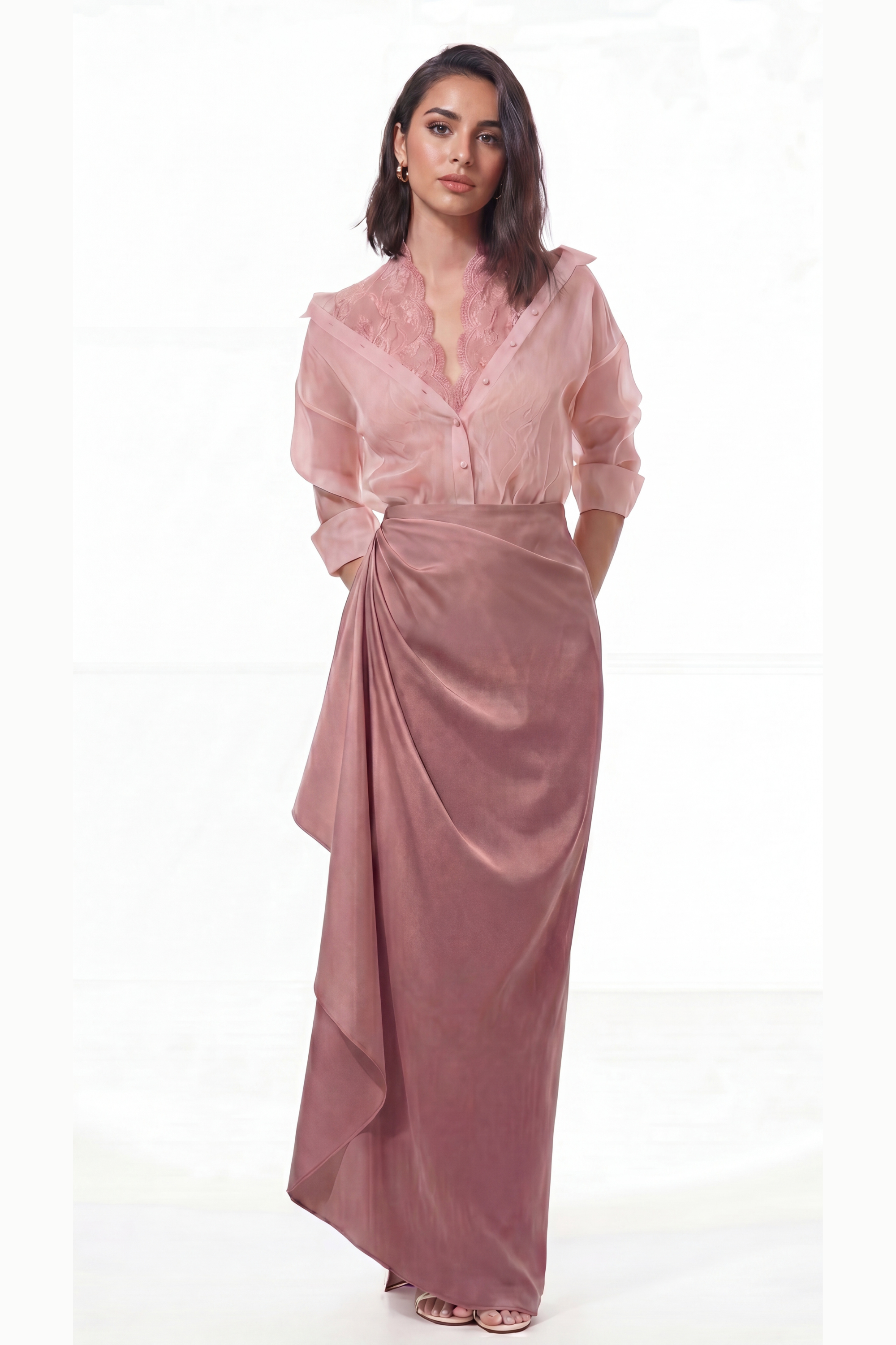 Blush Veil Co-ord Set
