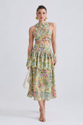 Casa Scalloped Top And Skirt Linen Set