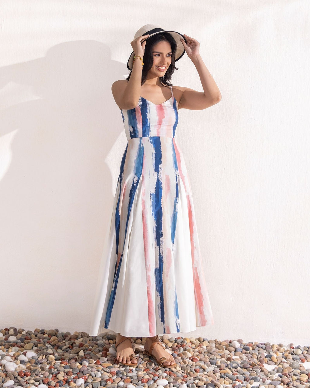 Blush Brushstroke Maxi Dress