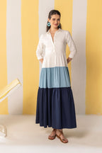 Blue & White Maxi Dress