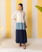Blue & White Maxi Dress
