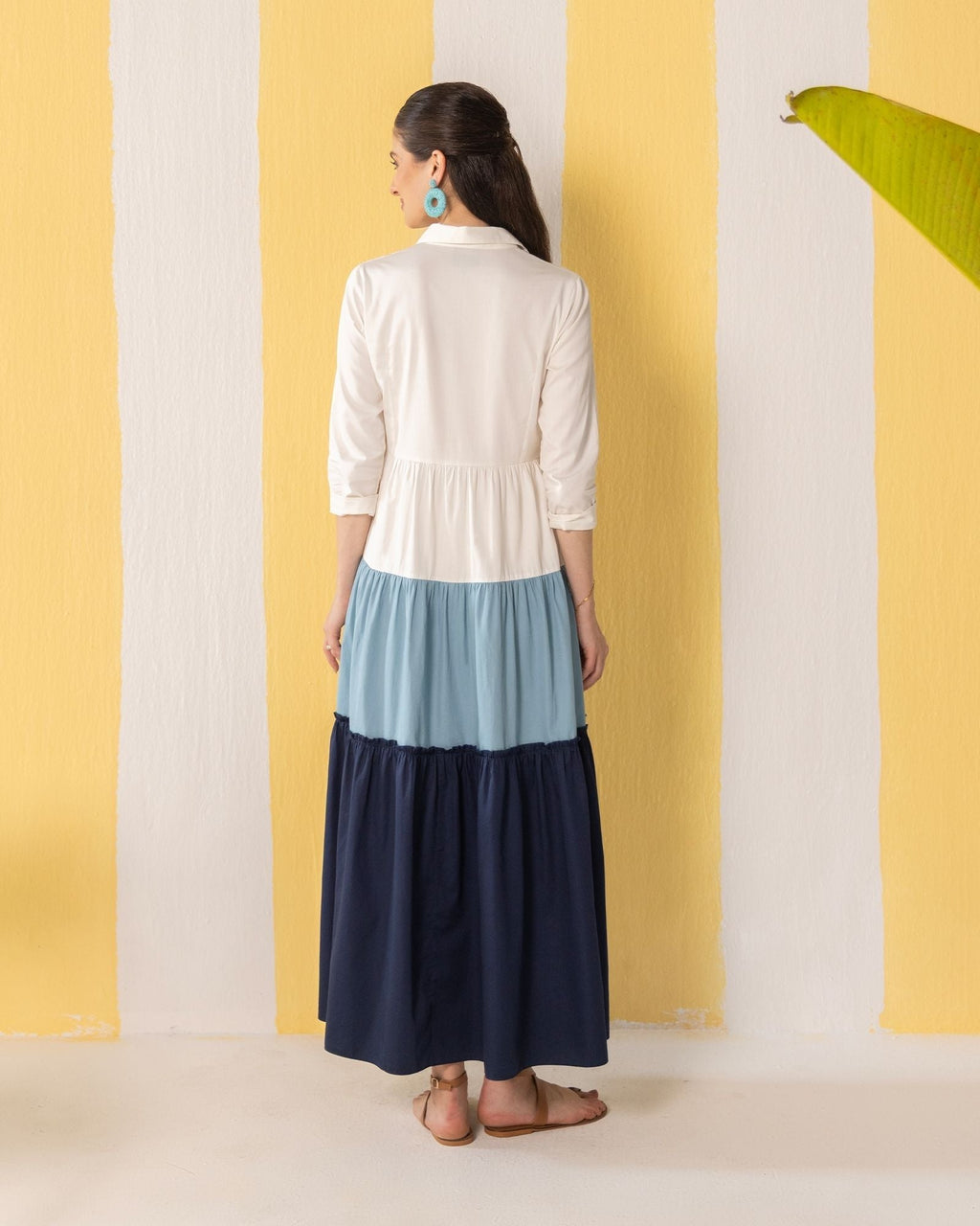 Blue & White Maxi Dress