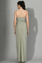 Amelia Sliver Mint Fancy Crepe Cocktail Dress For Women