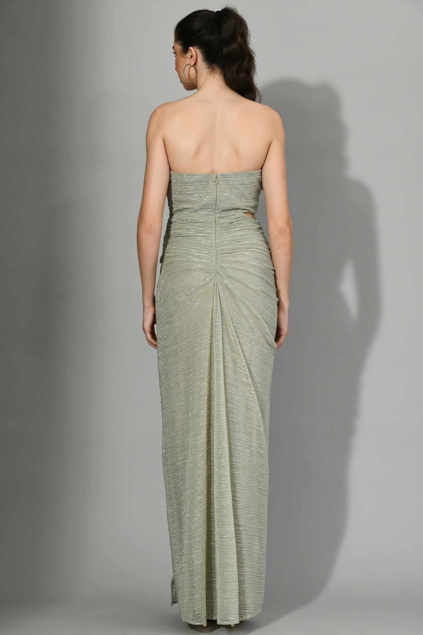 Amelia Sliver Mint Fancy Crepe Cocktail Dress For Women