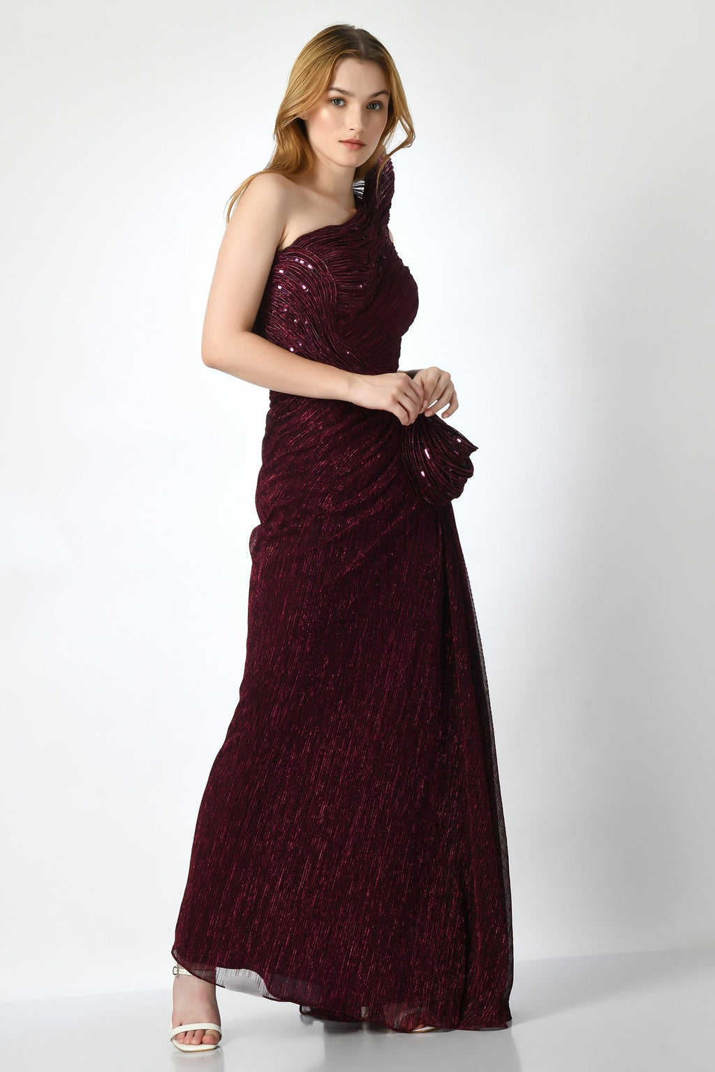 Wine Cocktail Gown For Women