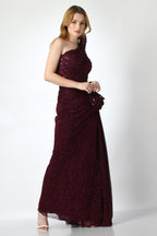 Wine Cocktail Gown For Women