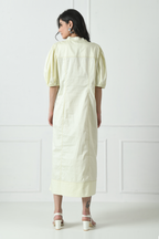 Cotton Dress in Ivory Color With Hand Embroidery