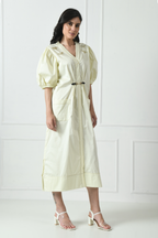 Cotton Dress in Ivory Color With Hand Embroidery