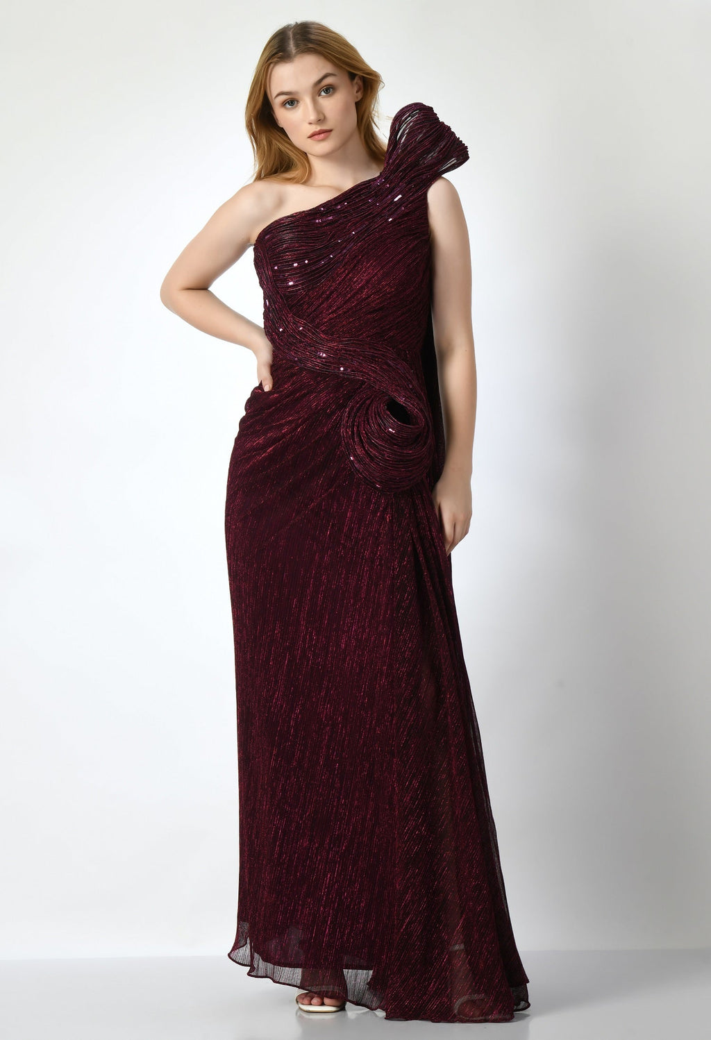 Wine Cocktail Gown For Women