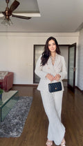 White Tweed Blazer Set