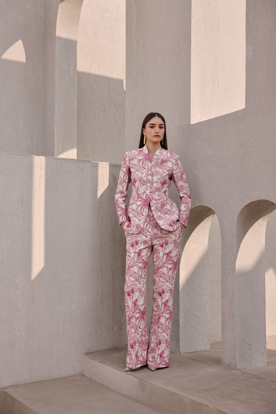 Archive beige pink statement suit