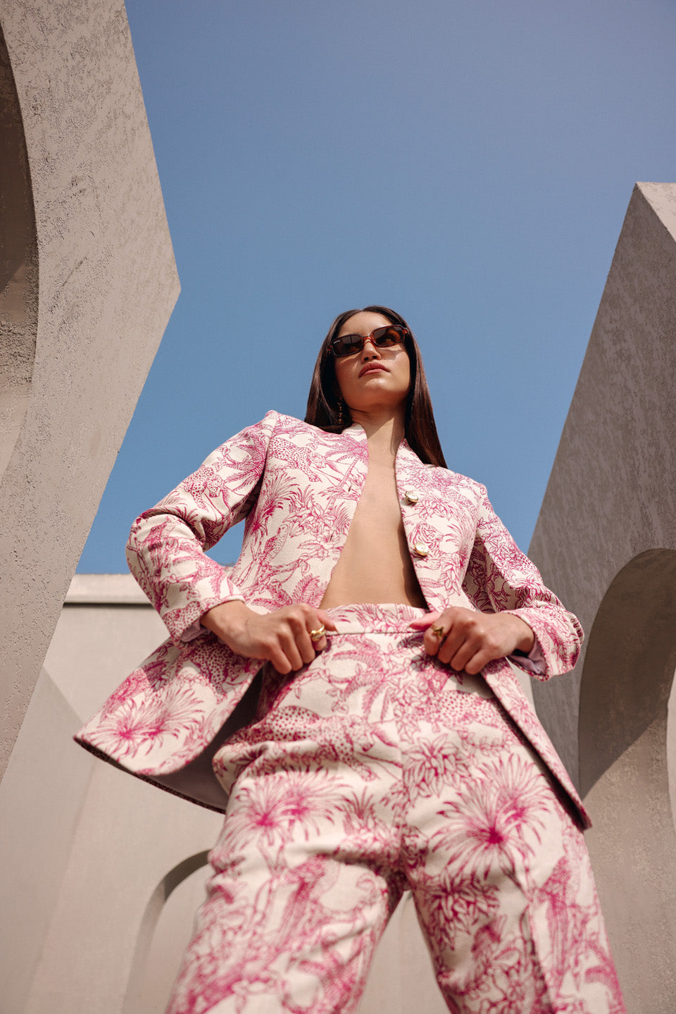 Archive beige pink statement suit