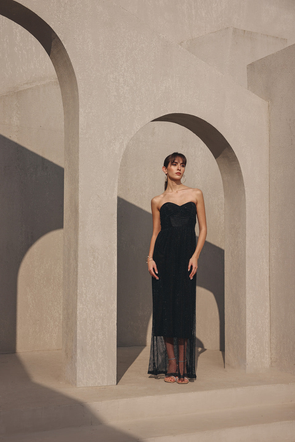 Black rhinestone corset dress