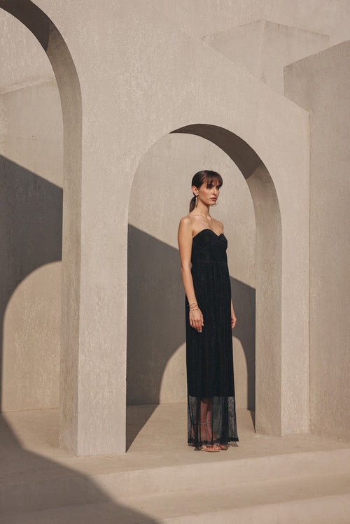 Black rhinestone corset dress