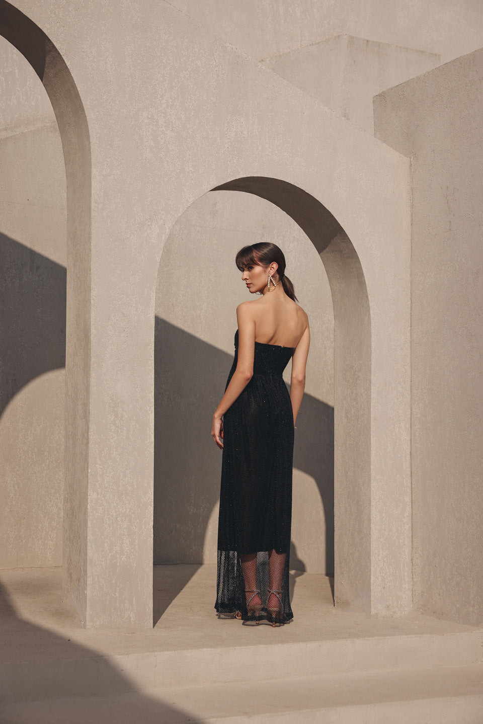 Black rhinestone corset dress