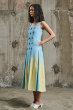 Soft Horizon Pleated Midi Dress