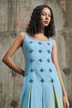 Soft Horizon Pleated Midi Dress