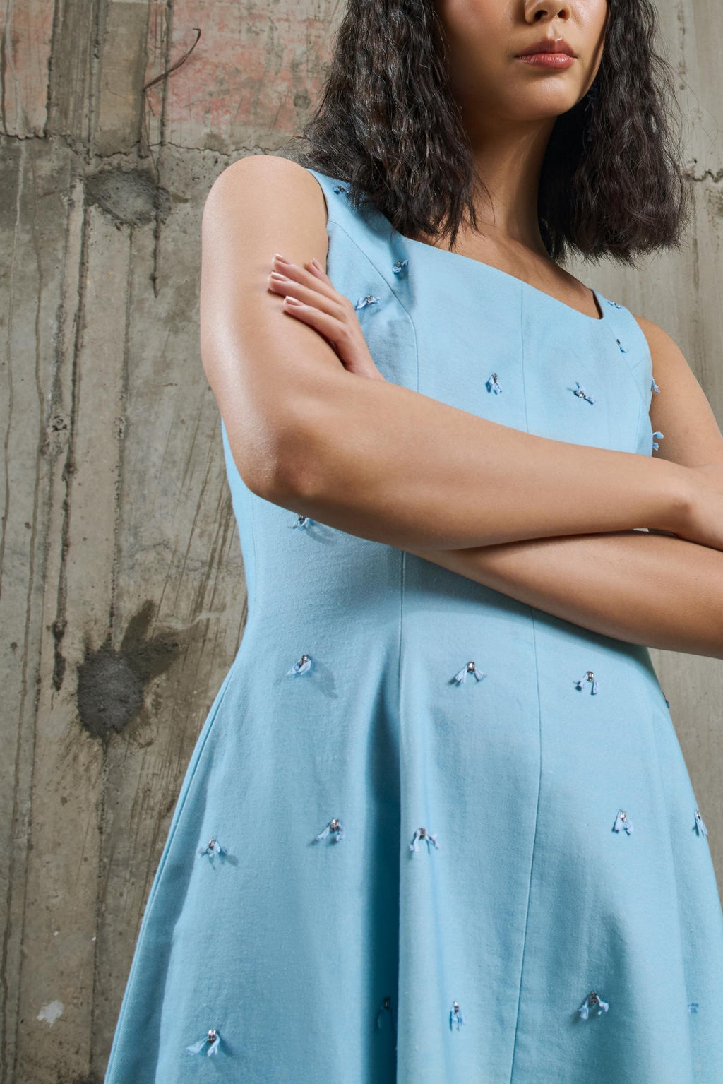 Soft Horizon Flared Midi Dress