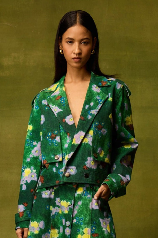 Mitali Wadhwa x Emerald Bloom Jacket Co-ord Set