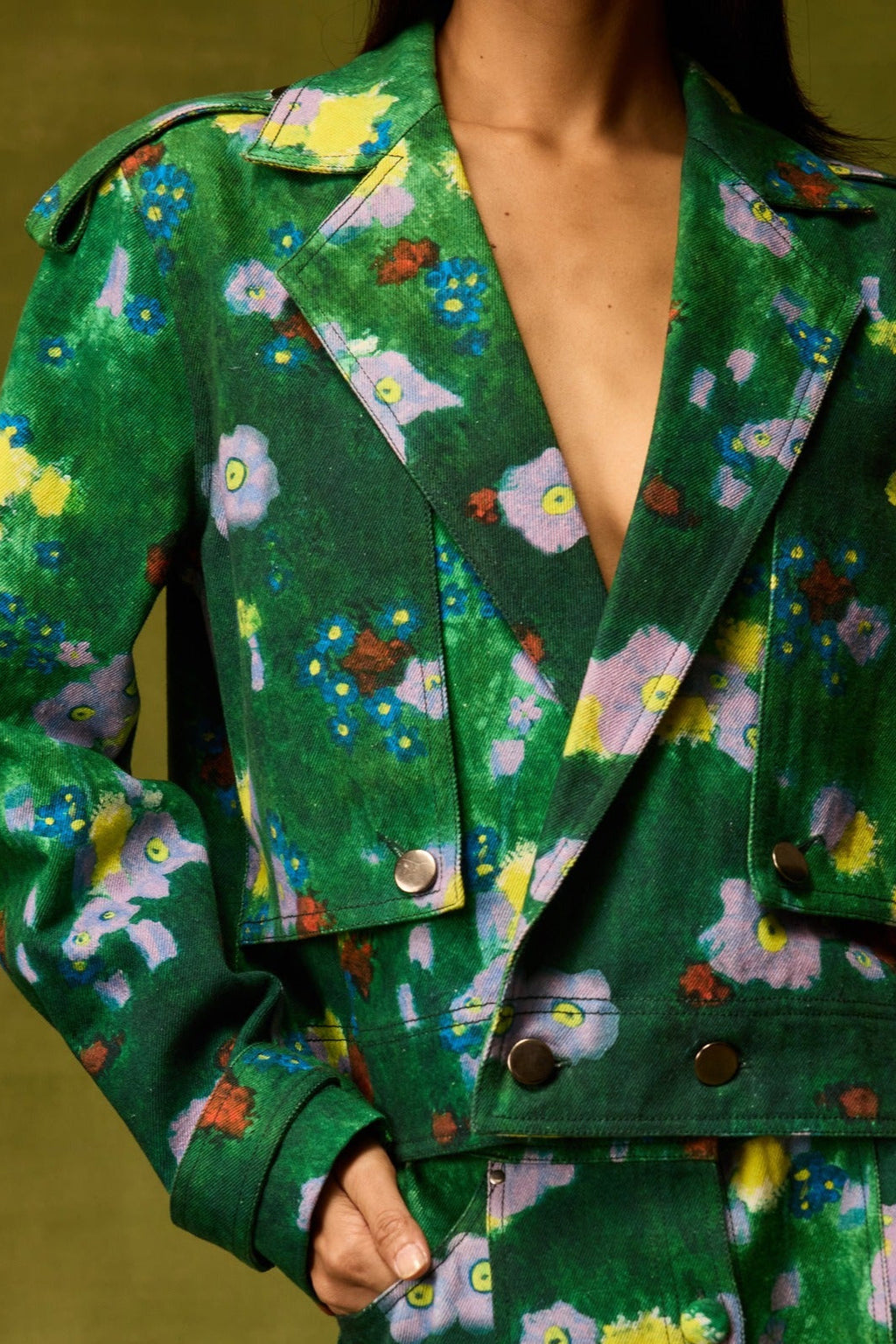 Mitali Wadhwa x Emerald Bloom Jacket Co-ord Set