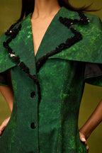 Emerald Muse Cape Dress