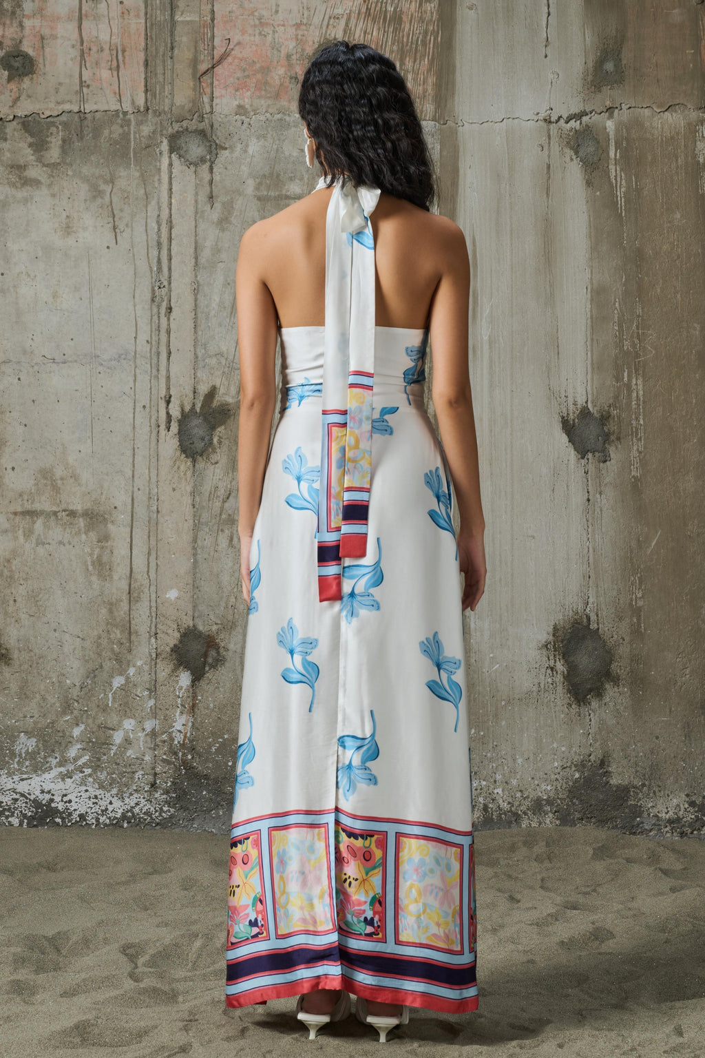 Blooming Edge Halter Neck Dress