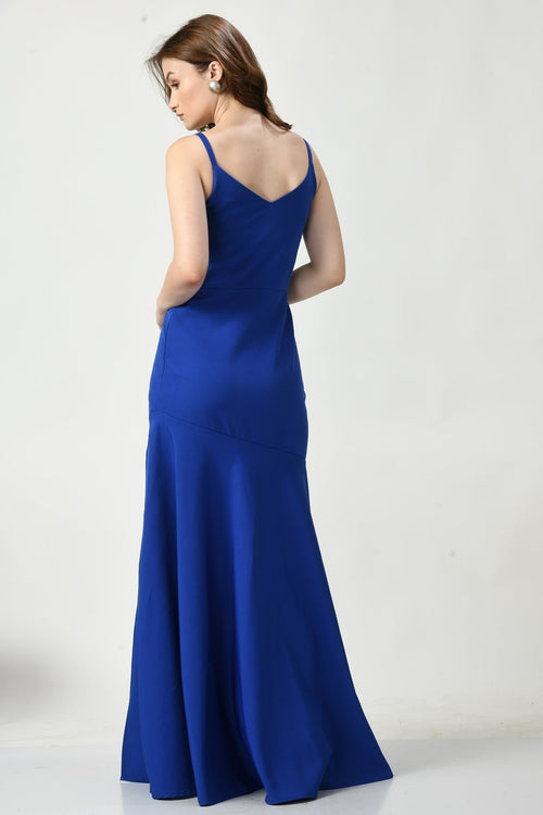 Alna Blue Shoulder Strap Evening Gown for Women