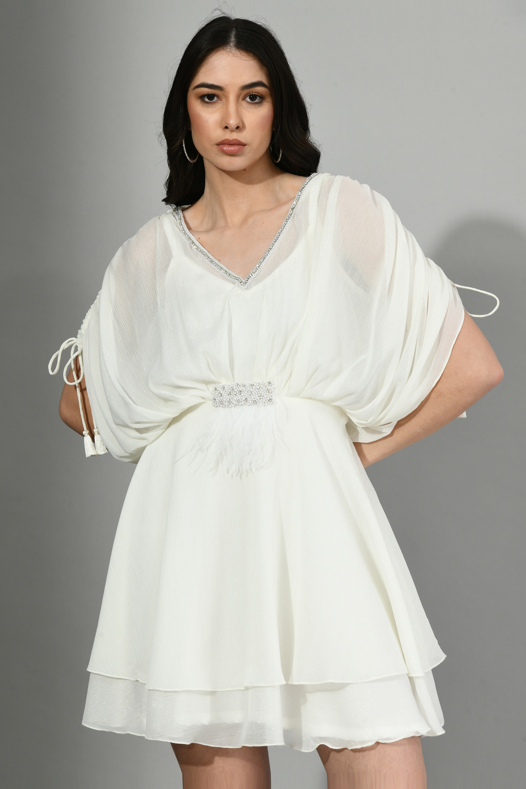 White  Short Dress for Evening Parties