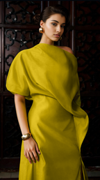 Soleil Drape Yellow Dress