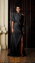 Soleil Drape Black Dress