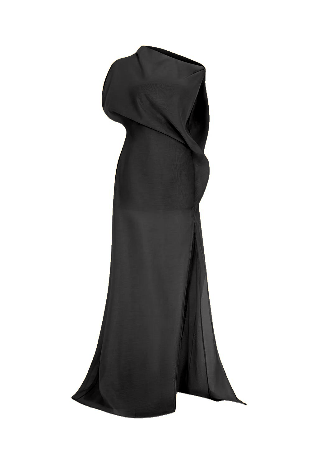 Soleil Drape Black Dress