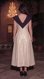 Noir Collar Champagne Dress