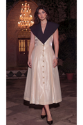 Noir Collar Champagne Dress